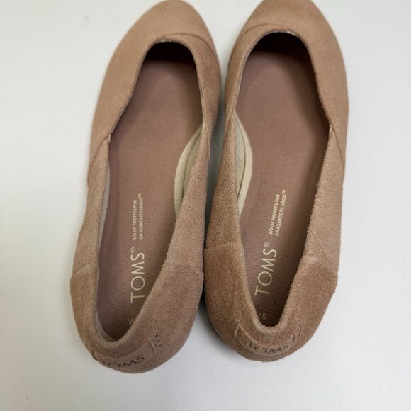 Toms Women's Pink Suede Jutti Neat Slip-On Almond Toe Ballet Flats Size 7.5W - Picture 10 of 11